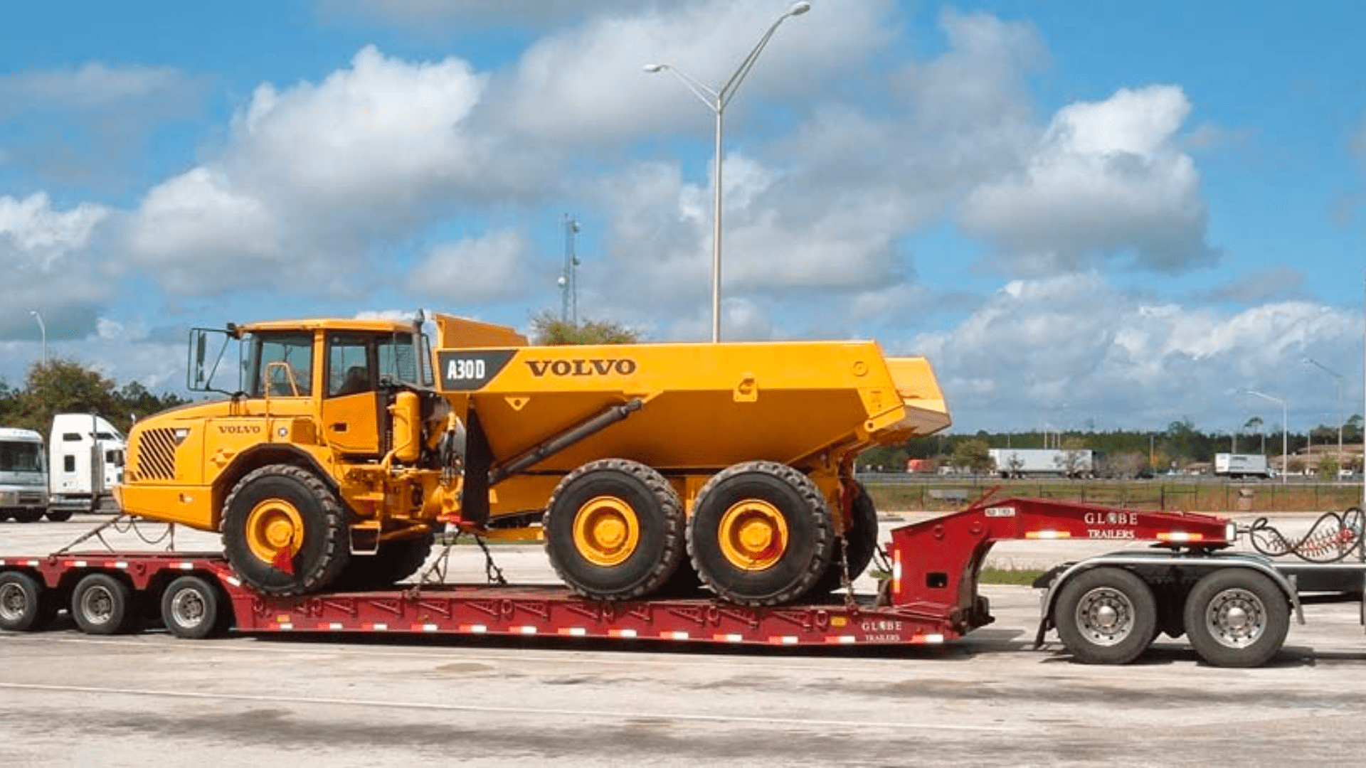 Heavy Machinery on RGN Trailer