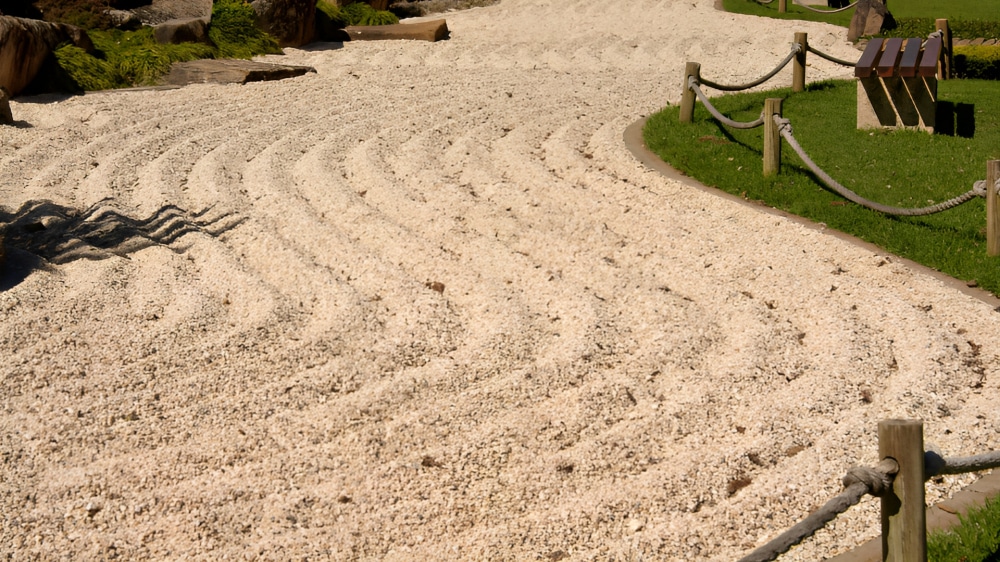 winding landscaping sand path