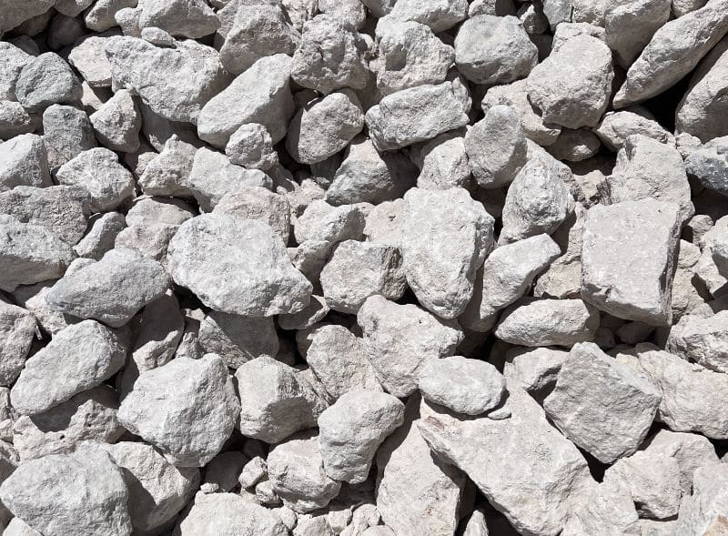 Screened limestone rock
